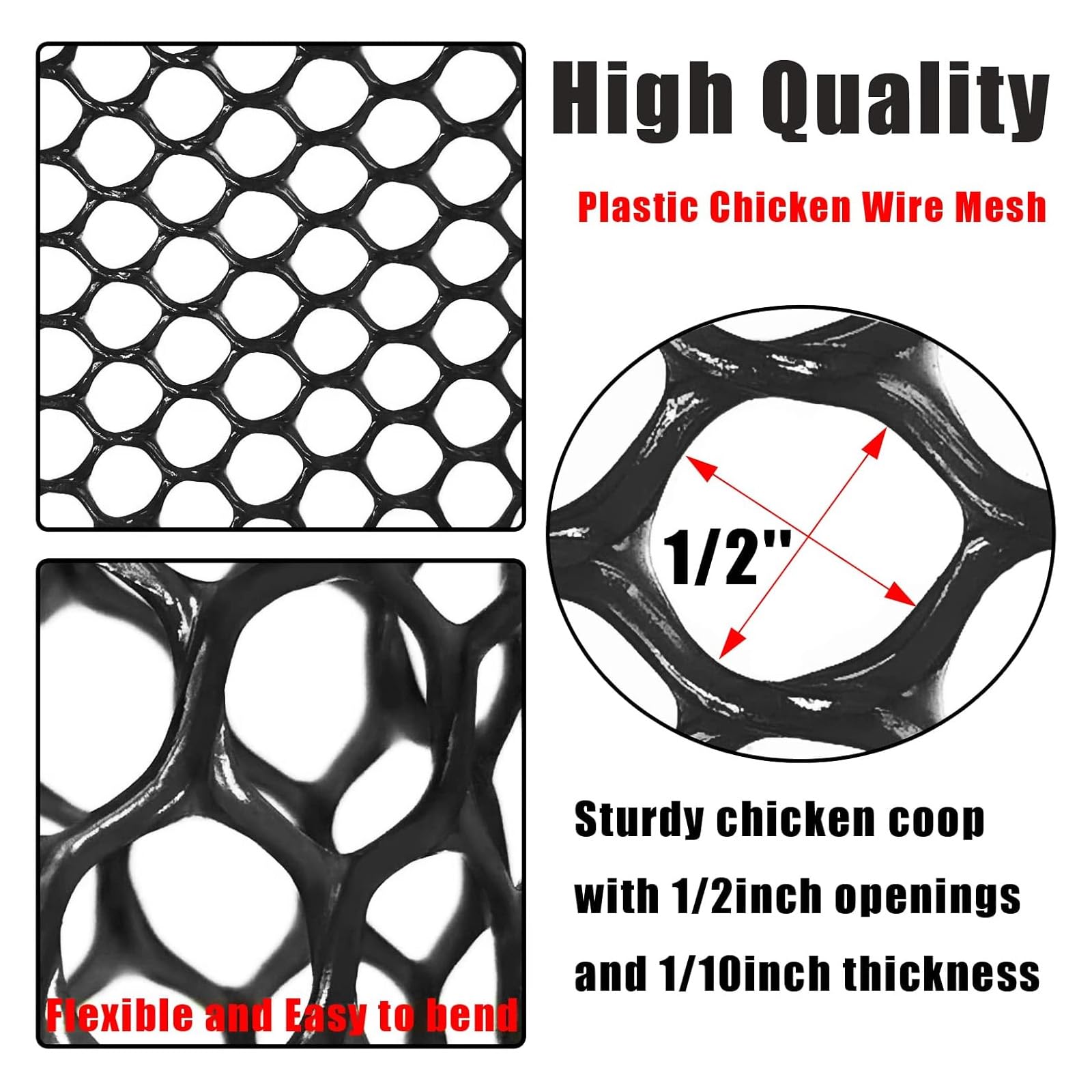 Filet De Poulet En Plastique ABS, 40 X 500 Cm, Clôture Hexagonale Pour