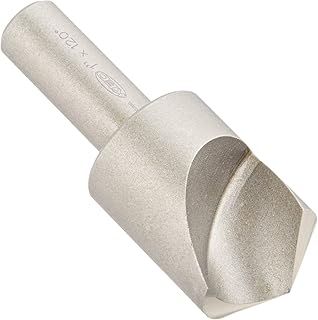 KEO 53102 High-Speed Steel Single-End Countersink, Uncoated (Bright) Finish, Single Flute, 120 Degree Point Angle, Round Shank, 1/2