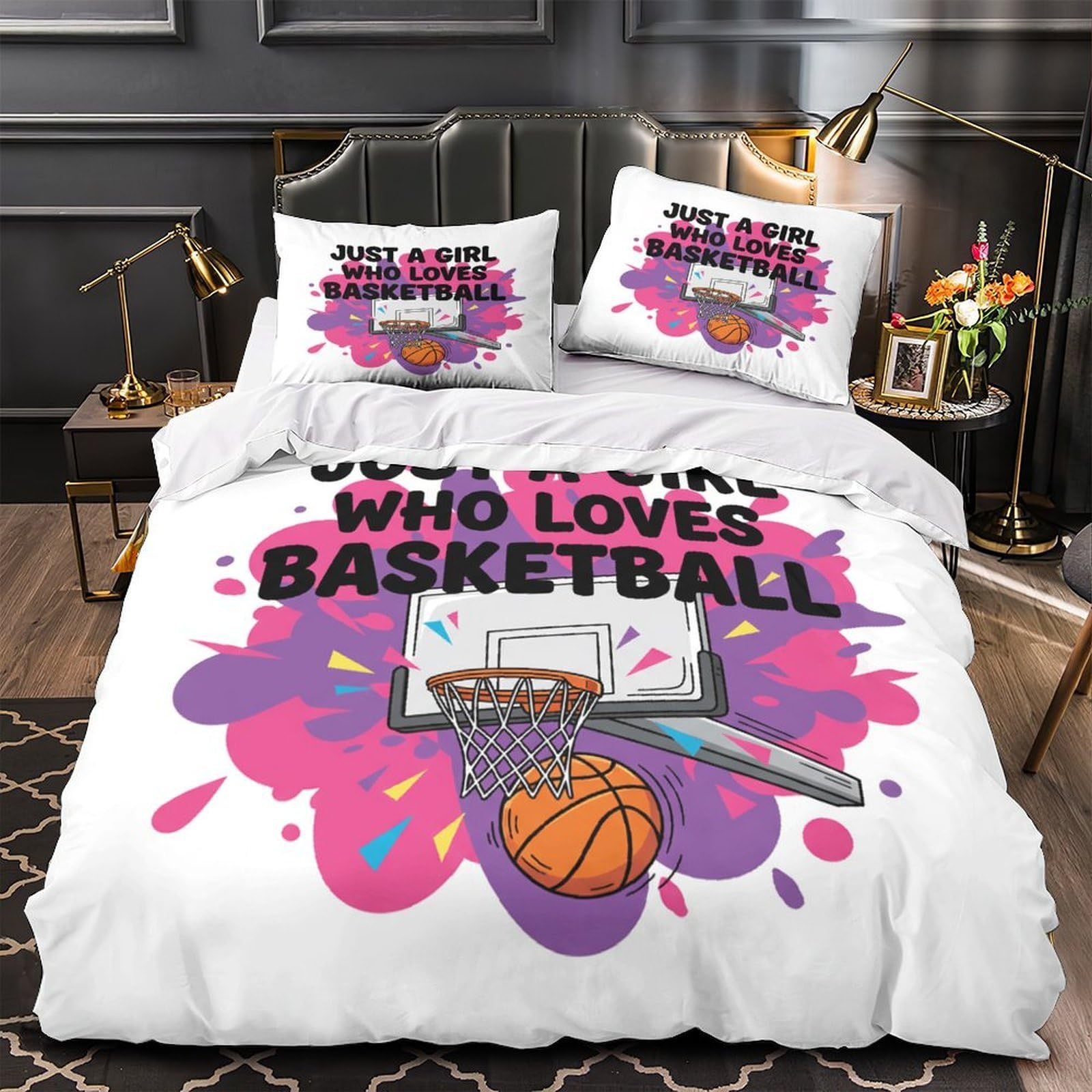Parure de lit baseball 200x200cm avec housse de couette en microfibre et taies pour lit double
