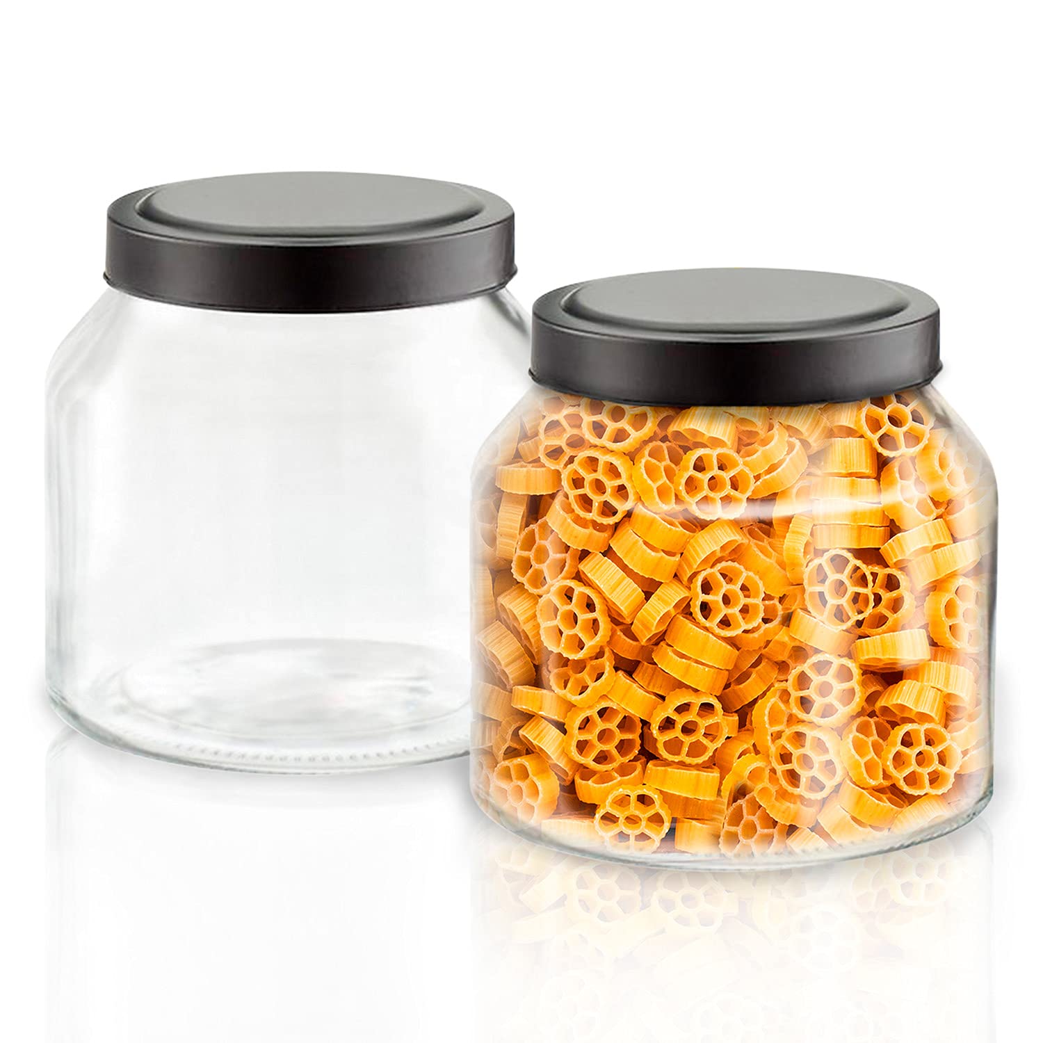 Buy Glass Jars with Lids Set of 2 Apothecary Jars Glass Canisters