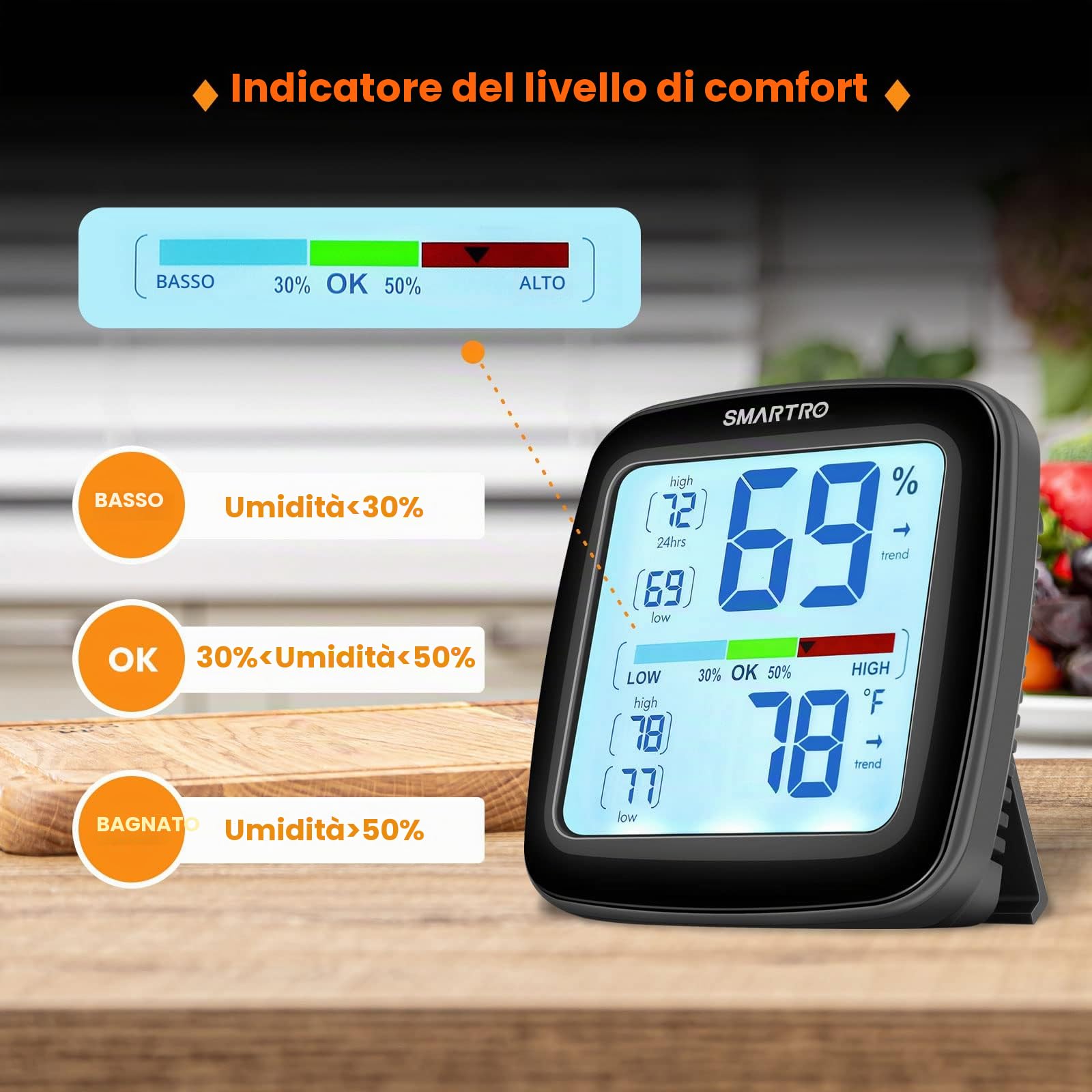 SMARTRO SC42 Professionale Digitale Igrometro Indoor Termometro Termometro Umidità Della Stanza Manometro & Pro Precisione Calibrazione