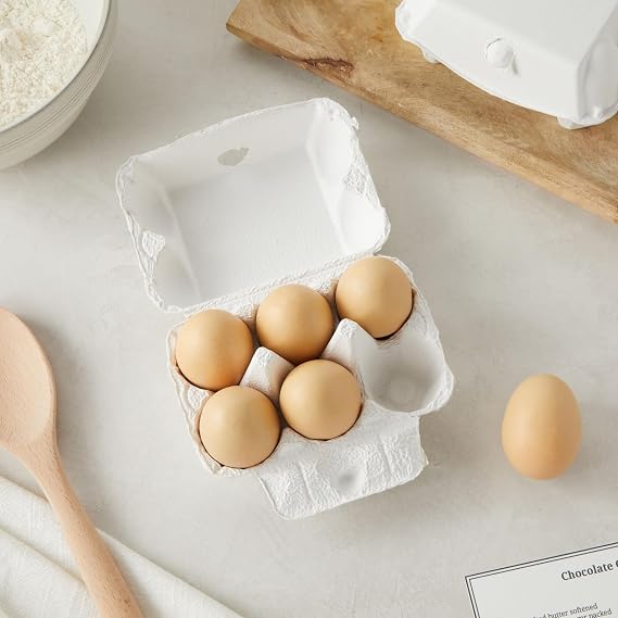 Juvale Half Dozen Egg Cartons - Pack of 20 Reusable Compressed Pulp Egg Cartons for Crafts & Markets - White, Half Dozen