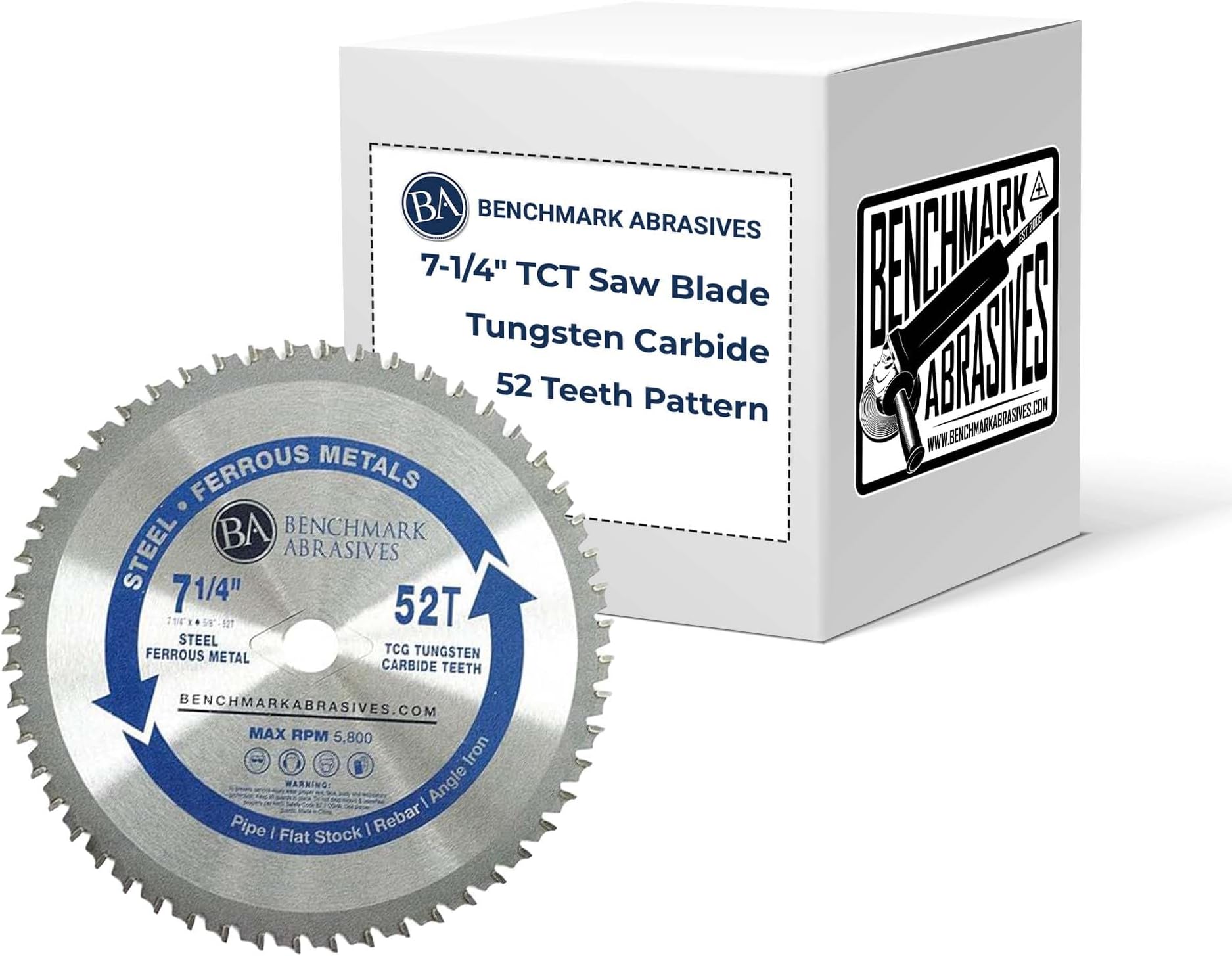 7-1/4" 52 Tooth TCT Saw Blade for Thin Steel & Ferrous Metals
