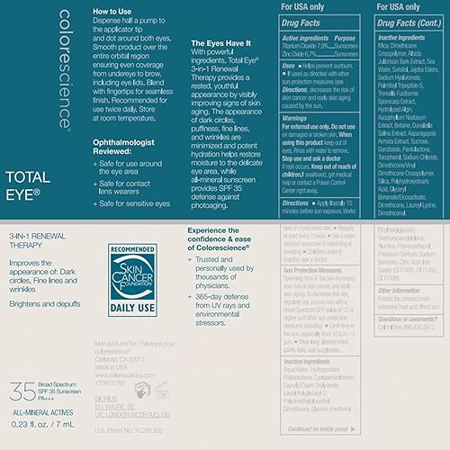 Miniatura 7 de Colorescience Total Eye 3 en 1 terapia renovadora antienvejecimiento para arrugas y círculos oscuros