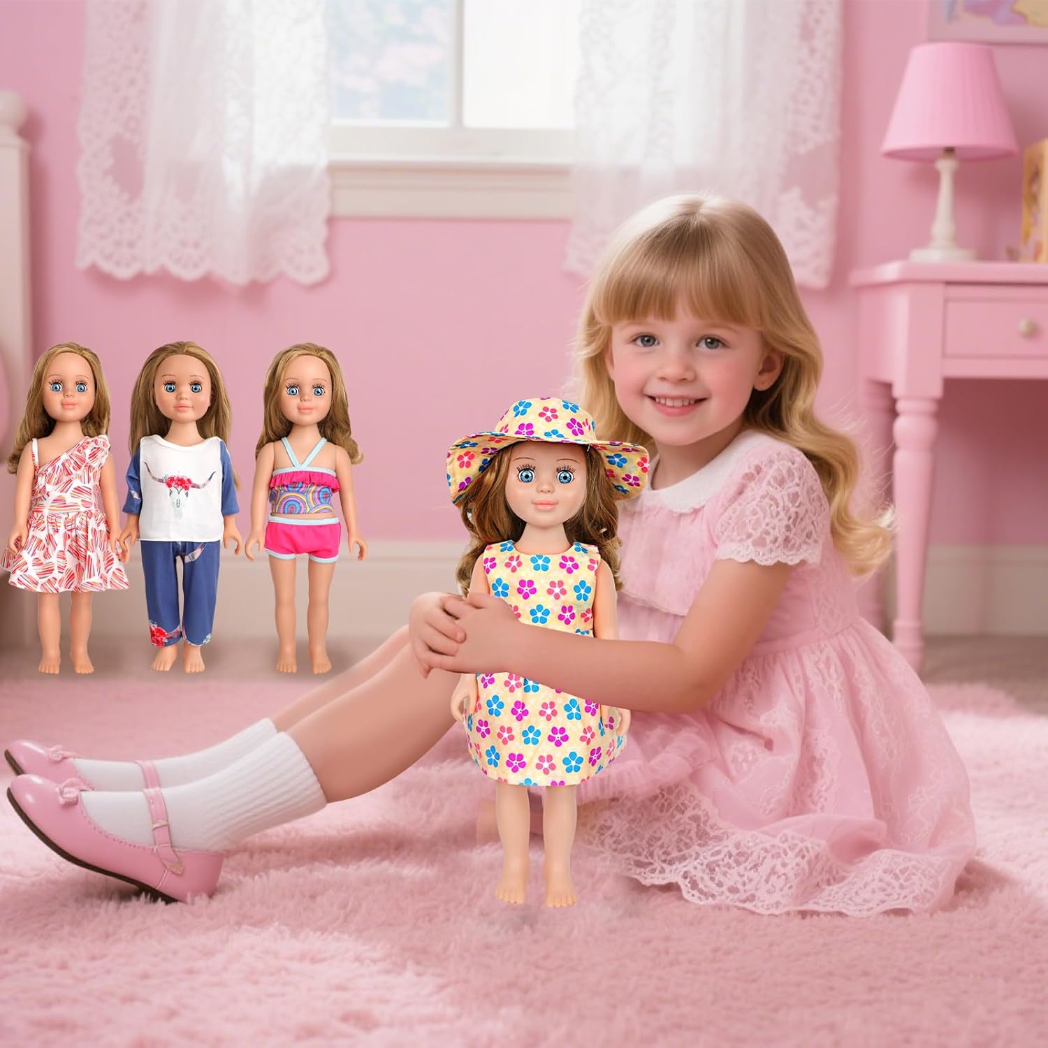 10 Sets of 18 Inch American Doll Clothes, Including 10 of Doll Clothing Dress Outfits for Gift Dolls, Birthday Gifts for Kids