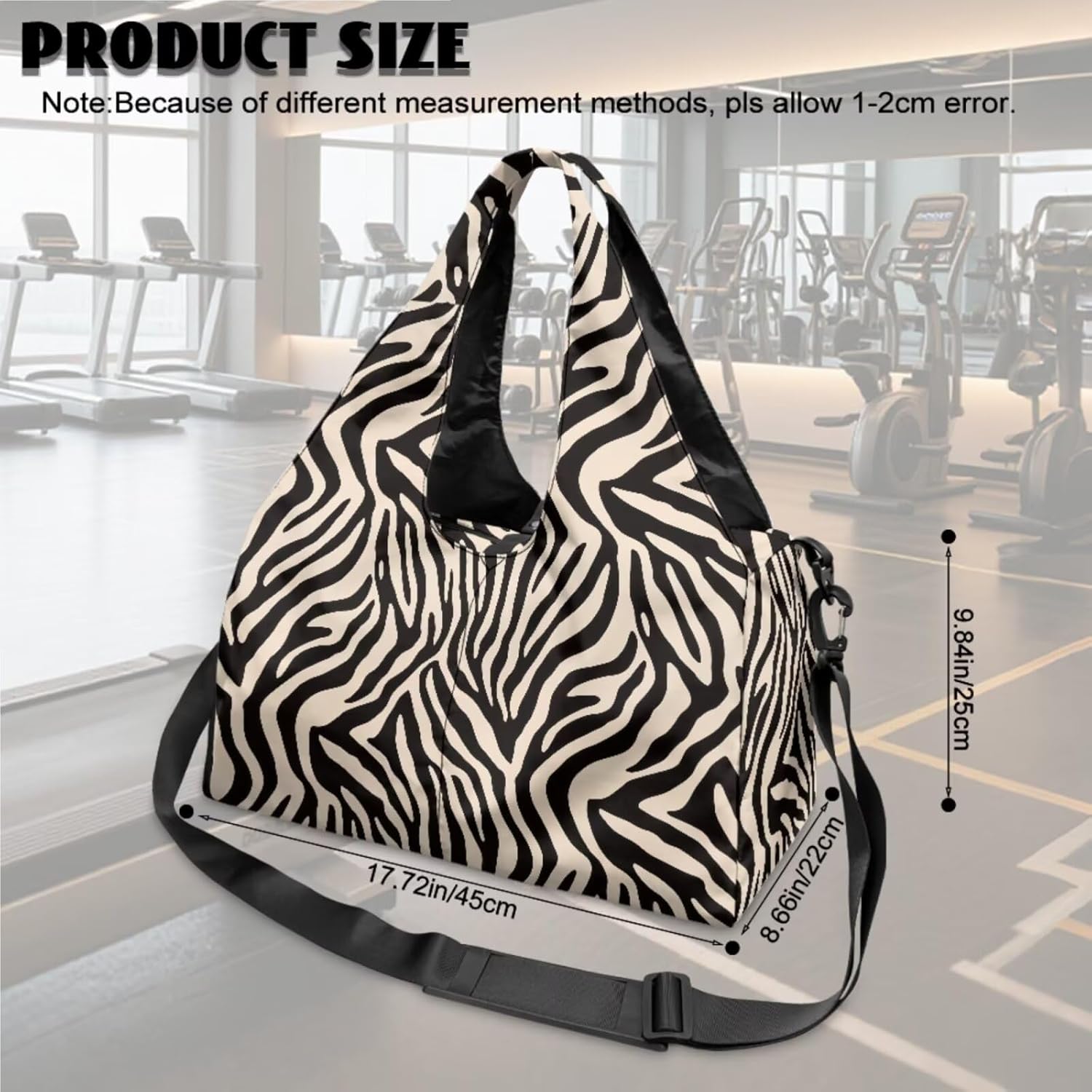 Yoga Gym Bag with Removable Adjustable Shoulder Strap, Shoe Compartment & Top Yoga Mat Holder 17.72x8.66x9.84in