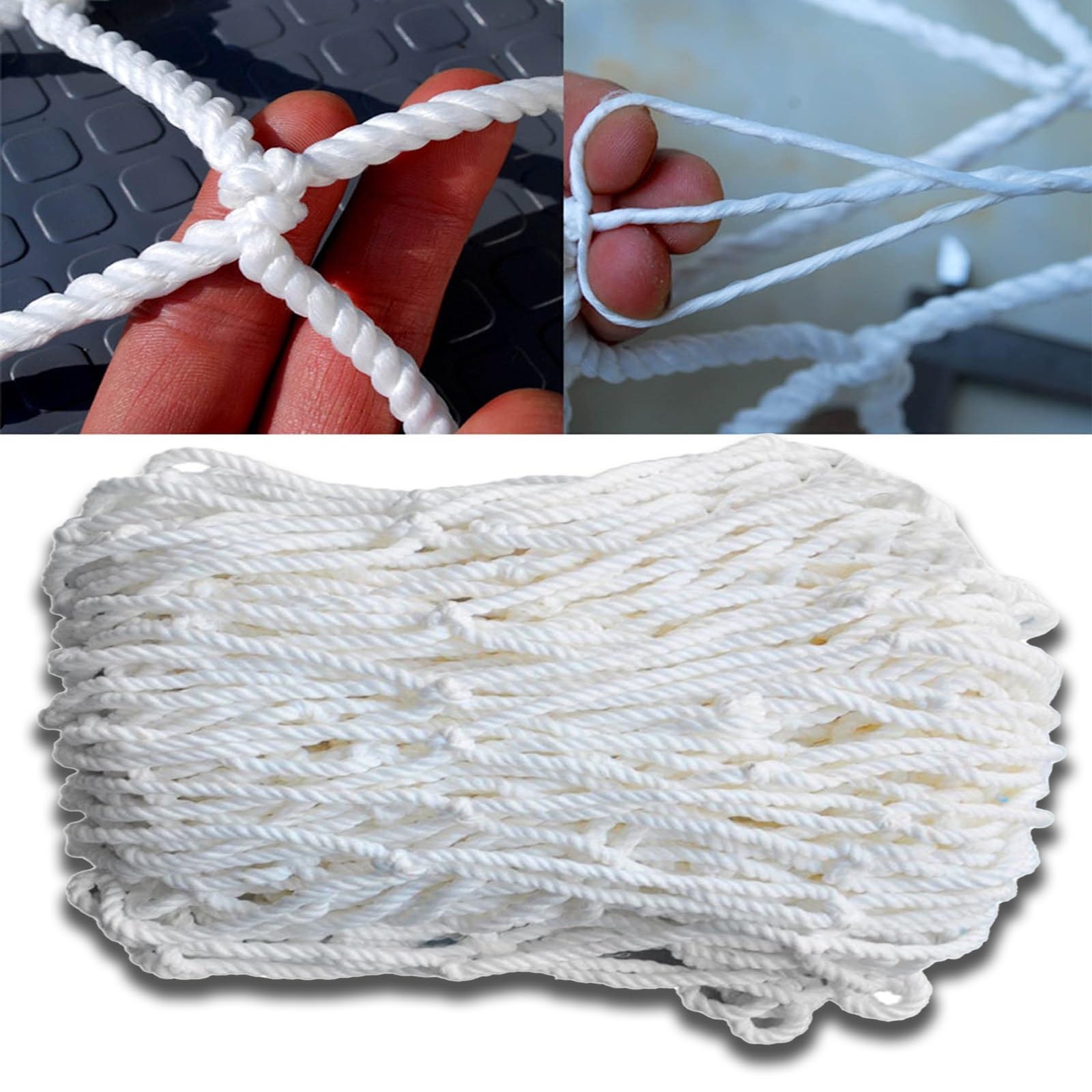 Lwjsocp White Cat Safety Net - 23X23ft / 7X7m Knotless Rope Net (0.6Cm Dia) For Balcony & Stair Guardrail, Outdoor Safety Solution & Decoration For Cats And Pets