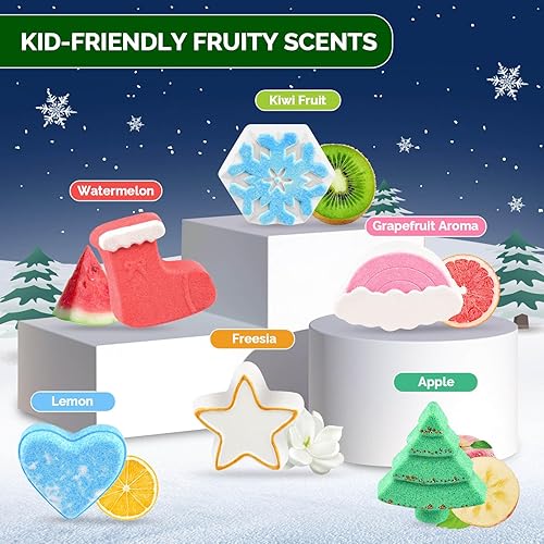 Miniatura 5 de Bombas de baño para niños, 6 paquetes de burbujas para árbol de Navidad para niños, regalos de Navidad para mujeres, adolescentes, regalos para