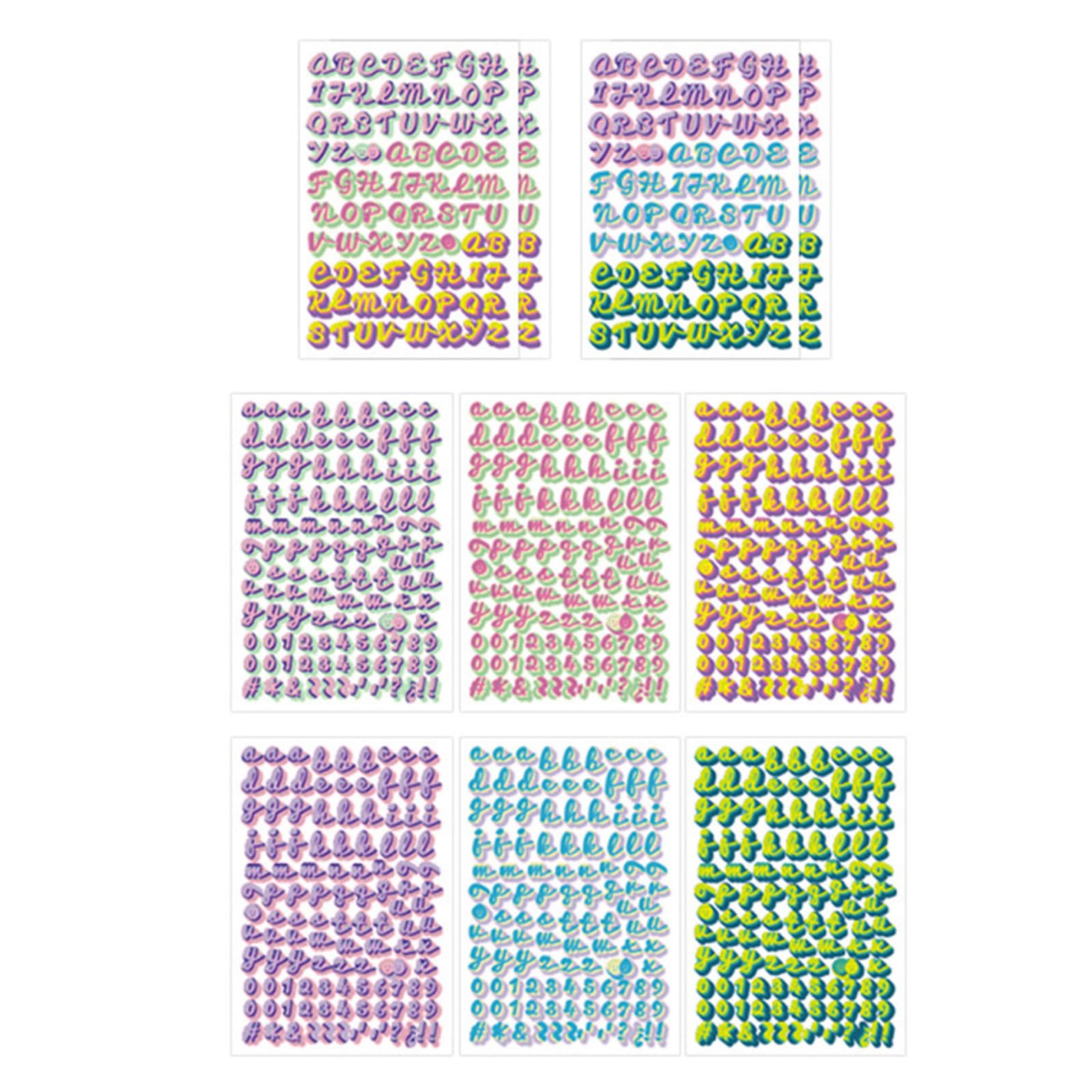 Letter Number Sticker Adhesive PVC Sticker Scrapbook Journal Planner Notebook Calendar Album Decorative Letter