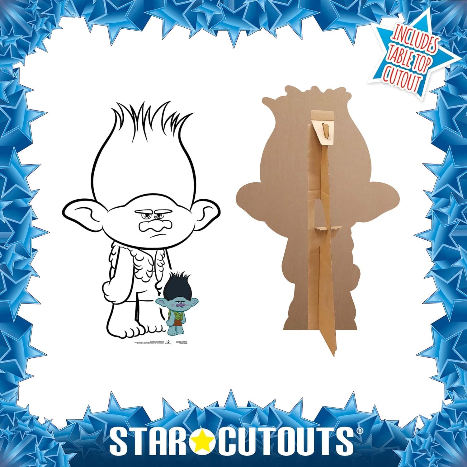 STAR CUTOUTS SCC10 Trolls Party Craft with Branch Colour and Keep Cut Out with Poppy Mega Mask 77cm Tall