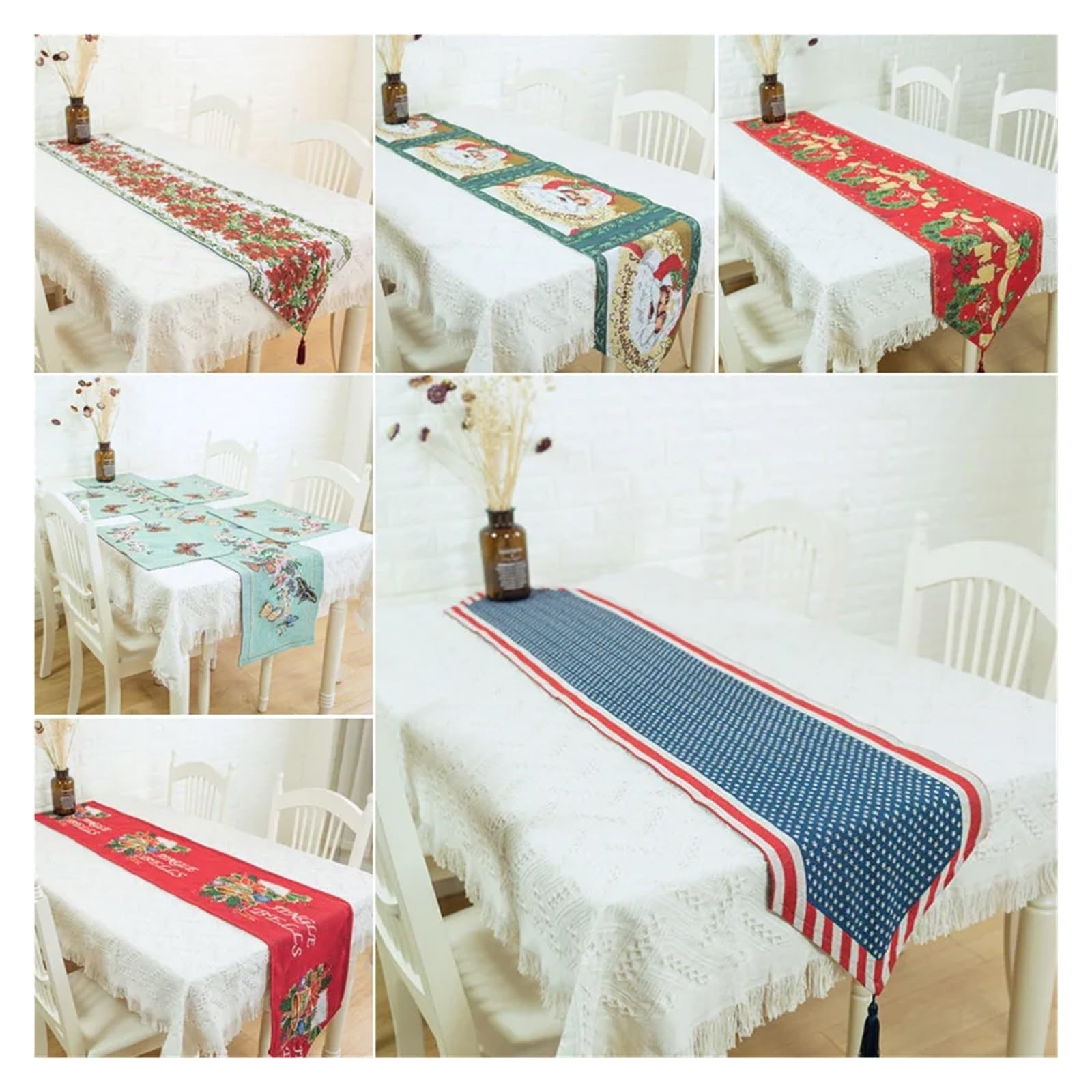 Runner Da Tavola Natalizio Runner da tavolo pranzo tovaglia decorativa(Color5)