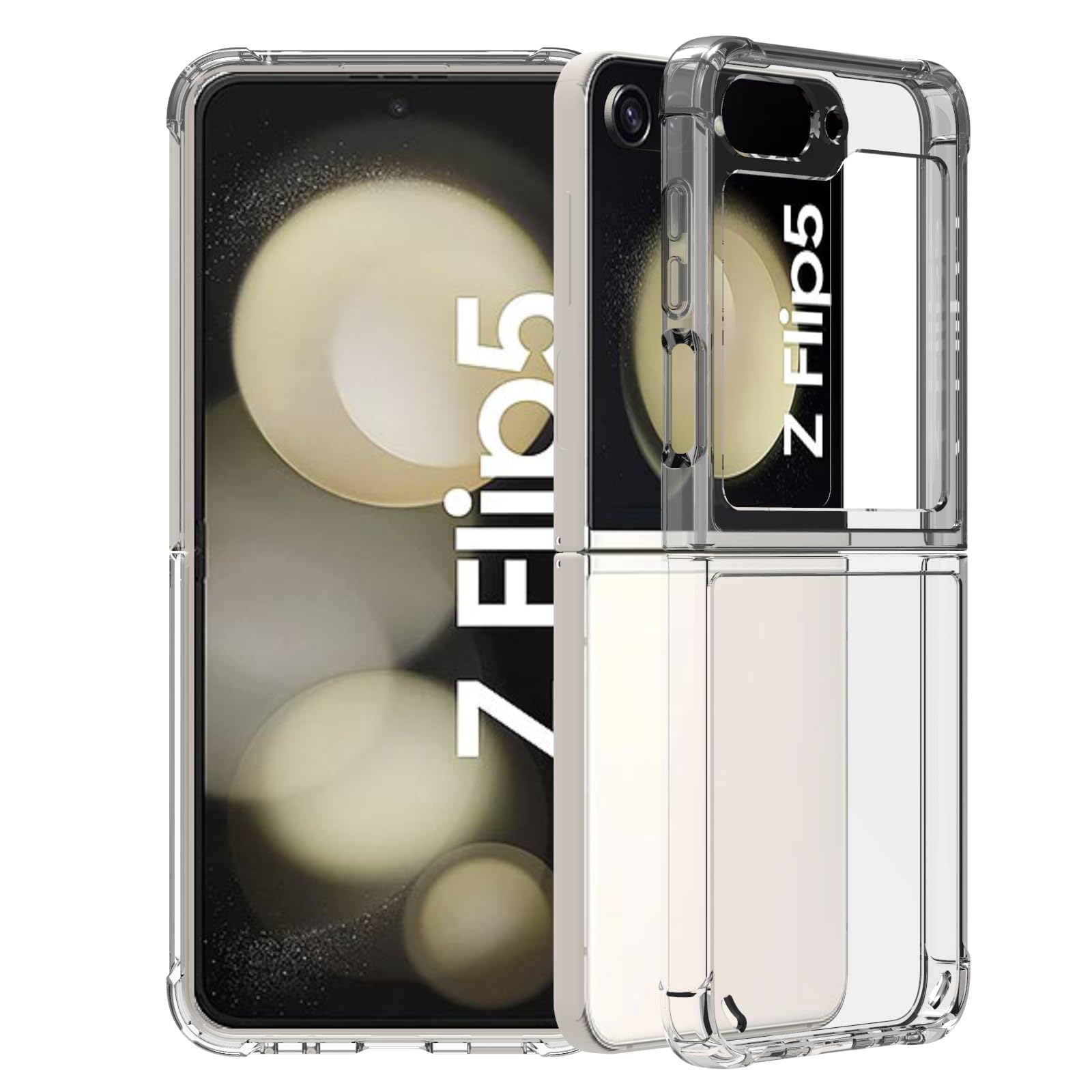 RIGGEAR Shockproof Clear Airbag Hybrid Armor Samsung Galaxy Z Flip 5 Back Cover Case For Phone (Transparent Pc + Clear Tpu Bumper), Clear (B0CGVQBC2S) Amazon Price History, Amazon Price Tracker