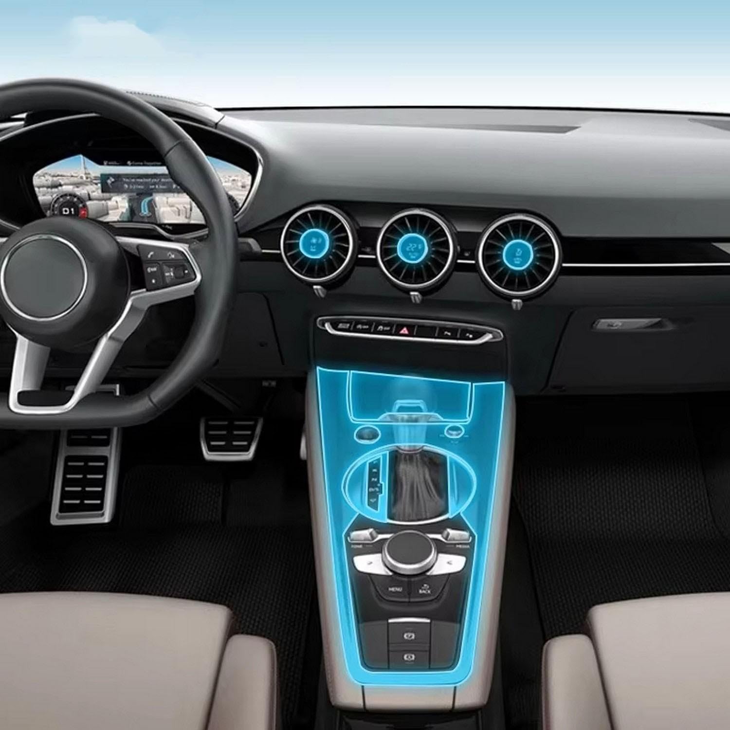 Film anti-rayures Audi TT console centrale en TPU mat PPF