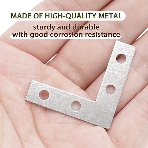 Miniatura 8 de Joyangy Paquete de 40 soportes de esquina dorados en L, soportes de esquina de hierro decorativos pequeños de 1.5 x 1.5 pulgadas para madera,