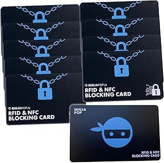 RFID Blocking Cards - Set of 10 NFC Protectors/RFID Blockers for Debit Cards, Credit Cards