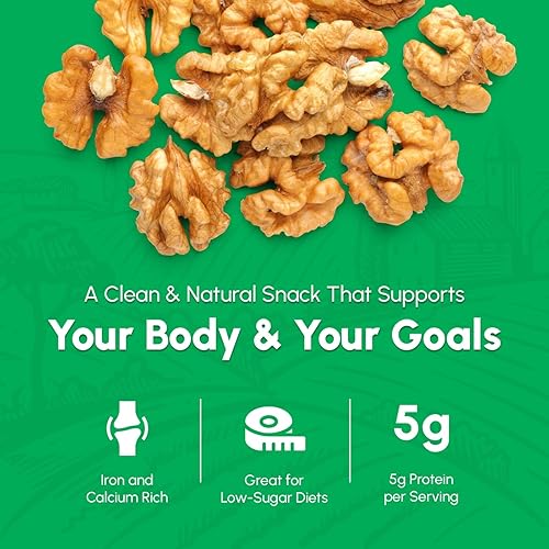 Miniatura 3 de Nueces crudas de California 4 libras paquete resellable frescas sin cáscara mitades secas naturales y trozos picados para aperitivos niños hornear