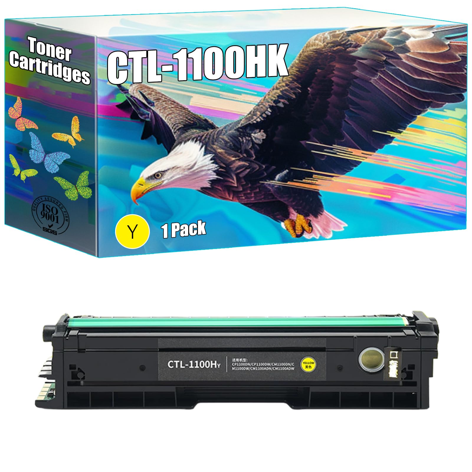 CTL-1100HK Toner Cartridges Compatible for Pantum CP1100 CP1100DW CM1100DN CM1100DW CM1100ADN CM1100ADW Printers, High Yield 3000 Pages, Bright Colors Clear Printing (1 Pack Yellow)