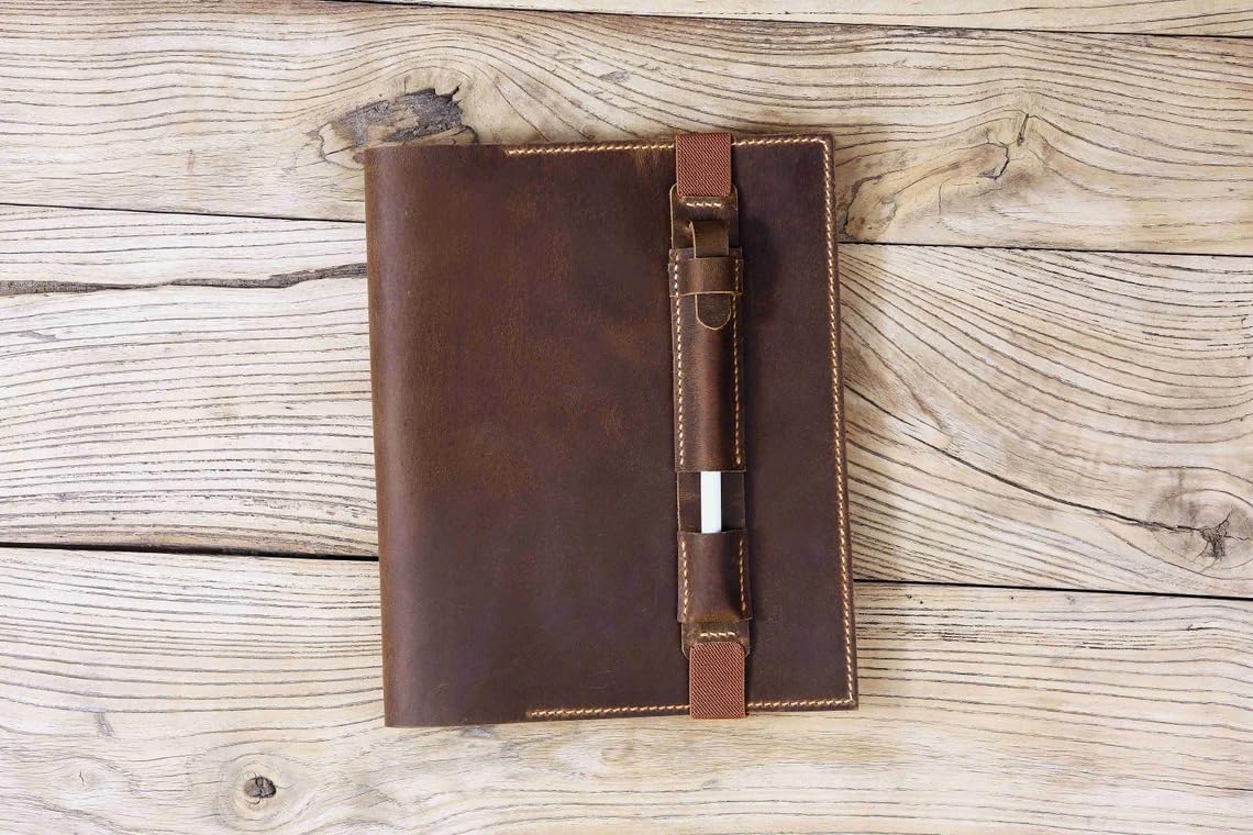 Personalized Distressed Leather Supernote A5X Folio case, All Leather Supernote A5X2A6X2 Nomad A6X A6X2 Nomad Cover Organizer Z11-LSPA56XS