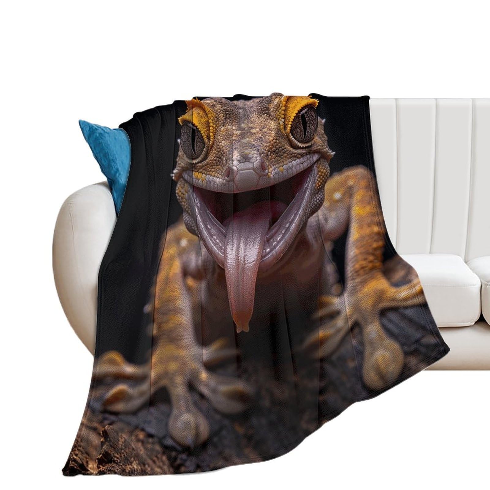 Couverture gecko chaude contre le froid pour canapé et chambre