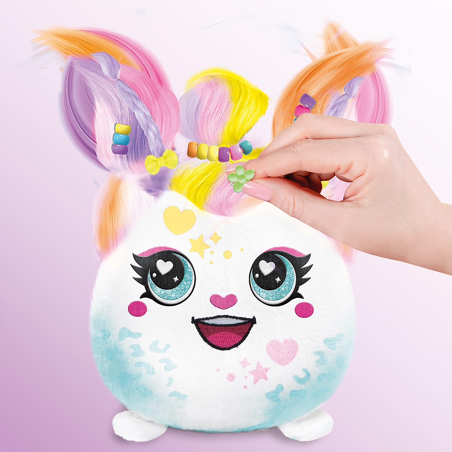 Canal Toys Hair'iffic Salon Airbrush Plush Doudou with Aerografo Stencil Stazione di Lavaggio Creativo Riutilizzabile