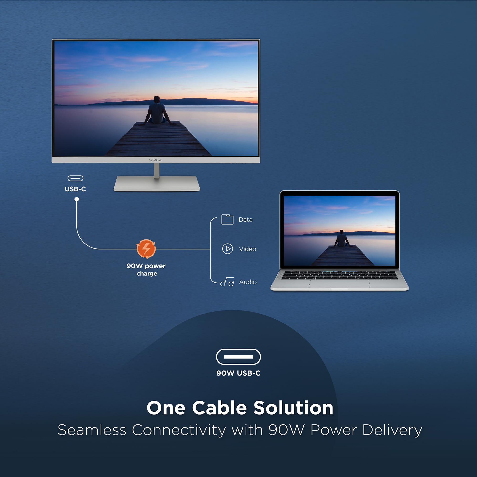 ViewSonic ColorPro VP2766-2K-W Monitor de 27 pulgadas 2K QHD, validado Pantone, Delta E<2, 100% sRGB, 90W USB-C, 120Hz, monitor creativo para diseño gráfico y edición de video, ergonómico, sin