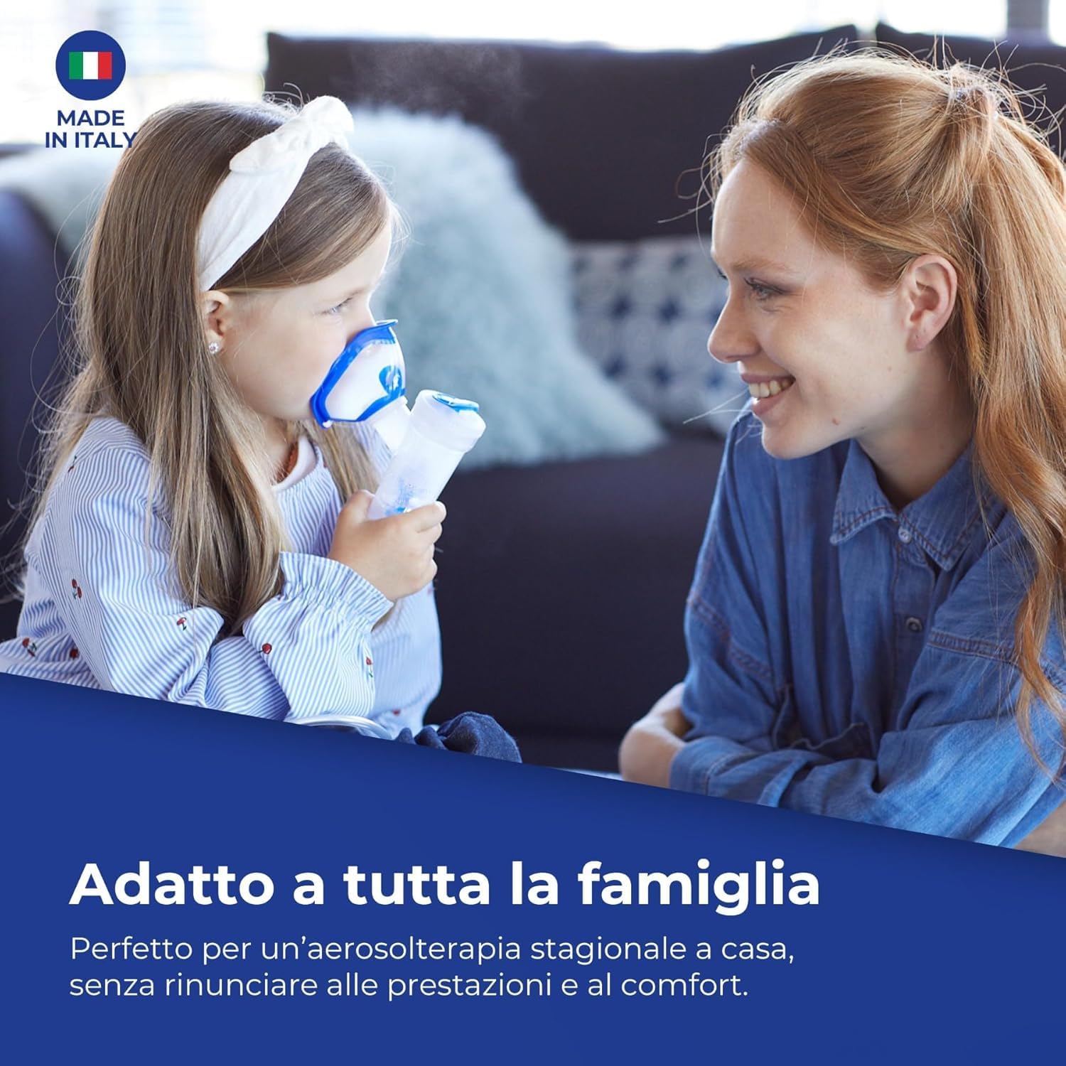 Flaem, Neb-Aid Duo, Aerosol Compatto per le Alte e Basse Vie Respiratorie con Mascherine Soft Touch e Filtro dell’Aria e Doccia Nasale, Prodotti Certificati e Made in Italy