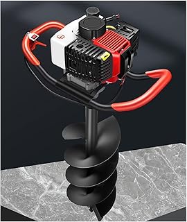 TULN Post Hole Digger 158CC/198CC, Auger Post Hole Digger 3800W/5200W, Post Hole Digger Gas Powered, Hole Digger For Planting, 1.5"/2.4"/3"/4"/ 5"/ 6"/ 8"/10"/12" (Size : 198CC/12)