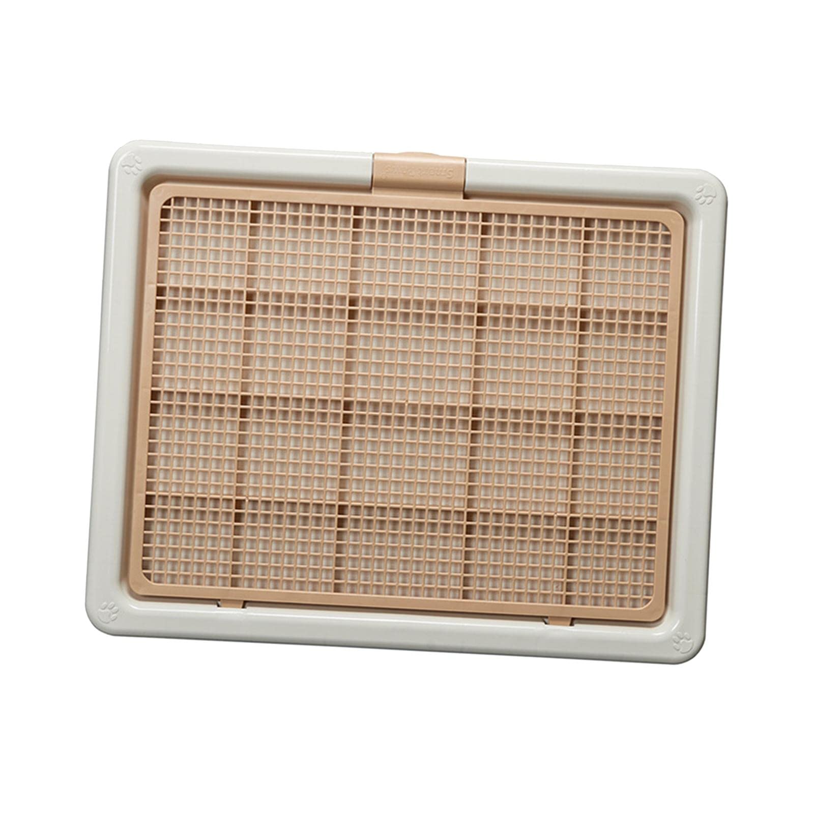 Bac à Litière pour Chat, Aide à L'apprentissage de La Propreté pour Chiens, Facile à Nettoyer, en Polypropylène, avec Grille Amovible, Con, Café au Lait