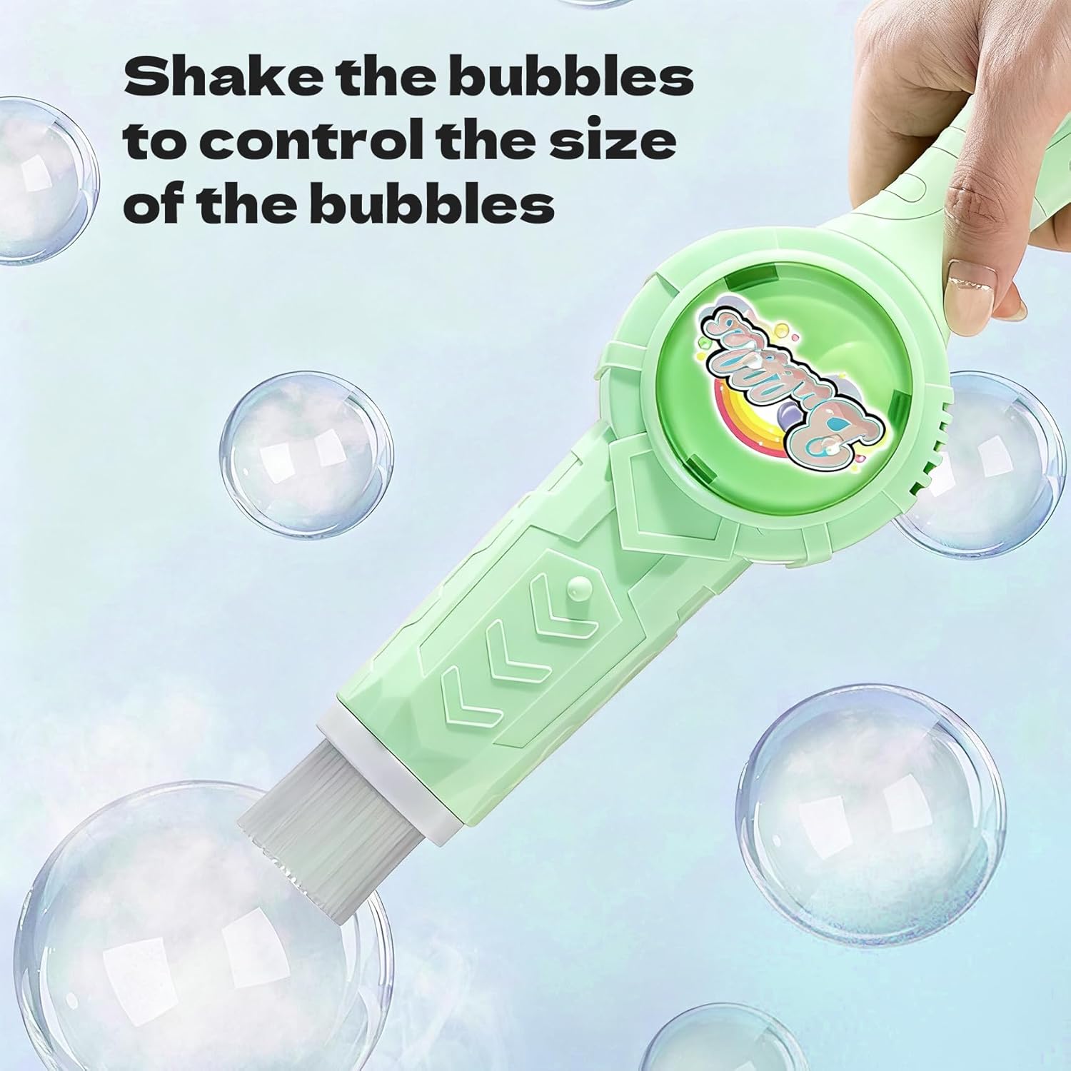 Fog Bubble Machine, Rechargeable Automatic Electric Smoke Bubble Machine, Magic Interactive Fog Bubble Maker with Smoke, Colorful Lights & Music, Bubble Fog Game for Parties Gift (Green)