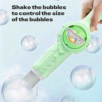 Fog Bubble Machine, Rechargeable Automatic Electric Smoke Bubble Machine, Magic Interactive Fog Bubble Maker with Smoke, Colorful Lights & Music, Bubble Fog Game for Parties Gift (Green)