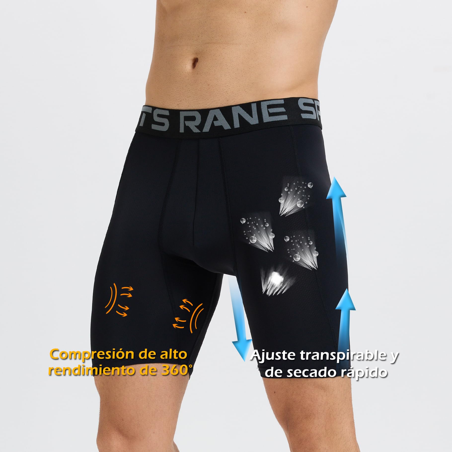 Rane Sports Pantalones Cortos de compresión ultrafinos para Hombre Mallas Deportivas para Correr Ropa Interior de Alto Rendimiento Entrenamiento atlético Capa Base de Licra.