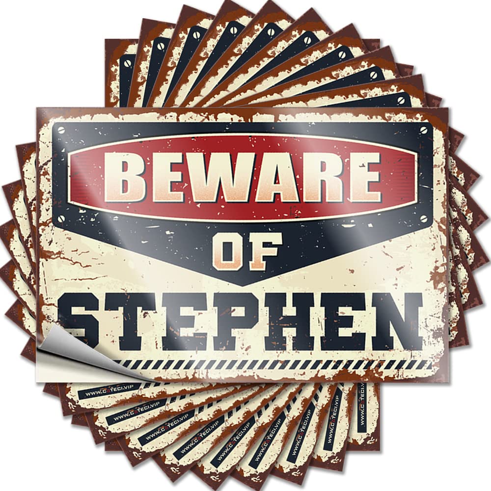 Bar Stuff, Funny Sticker Funny Hat Quote Stickers, Cute No Residue Decals for Luggage | Summer Party Favor Custom Beware of Stephen(12X18CM)