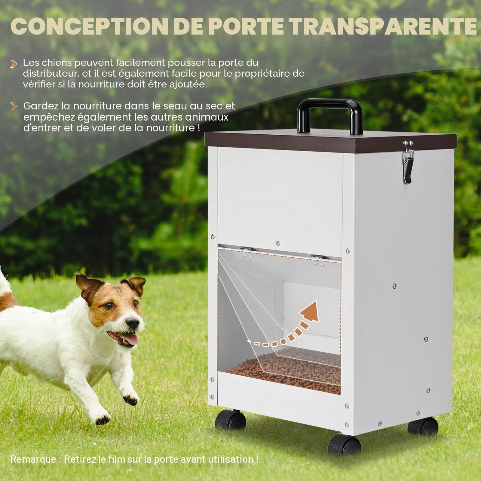 Distributeur Automatique de Nourriture pour Chien, 30 LB Grande Race de Gravité Distributeur de Nourriture pour Chien en Plein Air Grand Métal Galvanisé Distributeur de Nourriture pour Animaux
