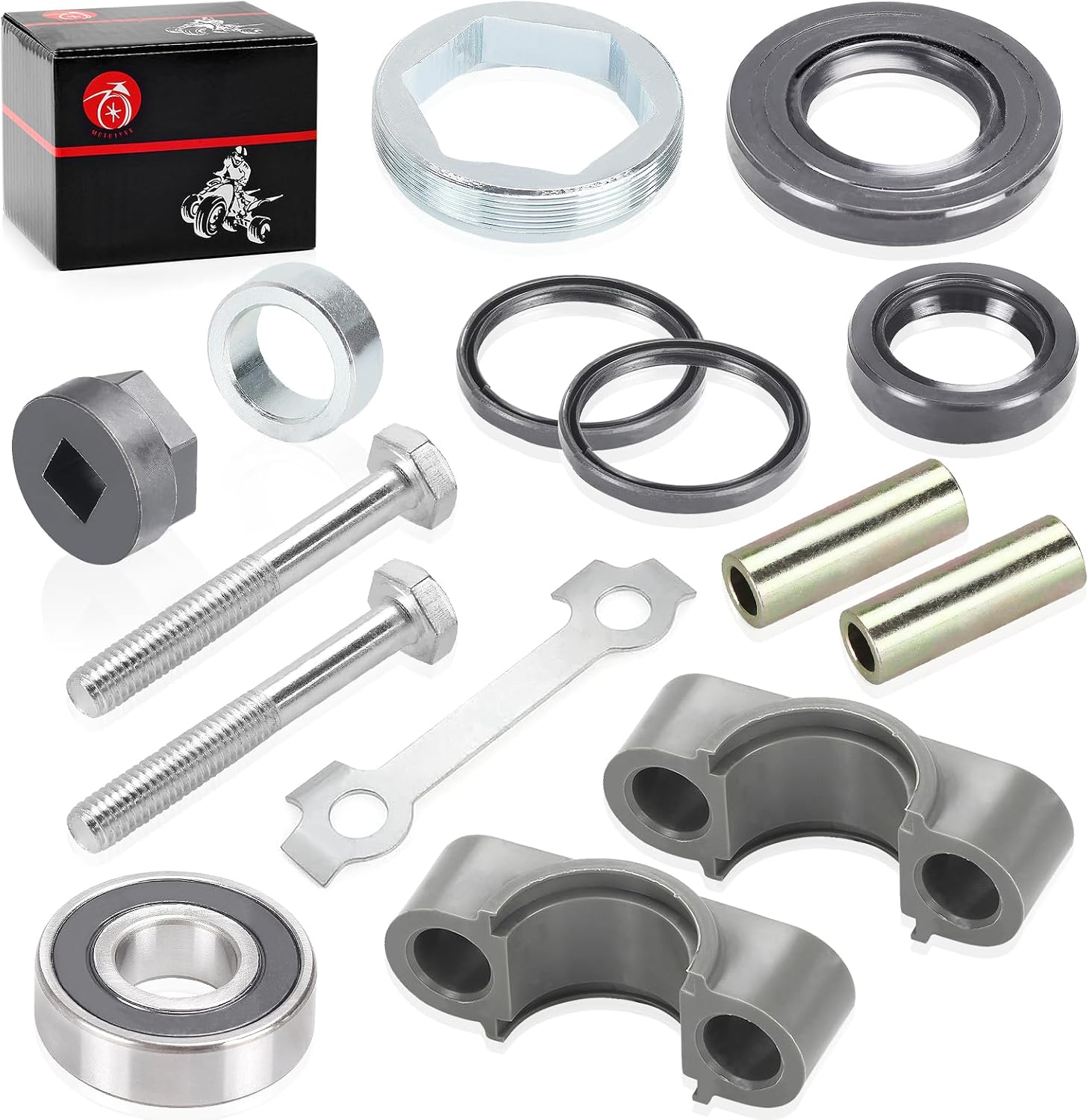 Steering Stem Bushing Bolt Bearing Seal Holder Nut & Removal Tool Kit For YAMAHA Banshee Big Bear Bruin Grizzly Kodiak Warrior Raptor Wolverine 350 400 450 600 660 700 YFZ450 YFB250 Timberwolf 250