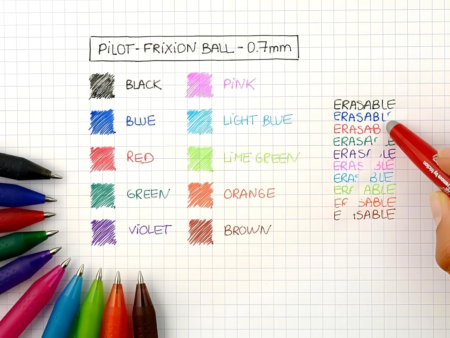 PILOT FriXion Ball 0.7 Set – 15 Stück – blau – Radierbare Tintenroller 0,4 mm Strichstärke, angenehme Schreibführung zum Schreibenlernen, thermosensitive Tinte, mit austauschbarer Mine