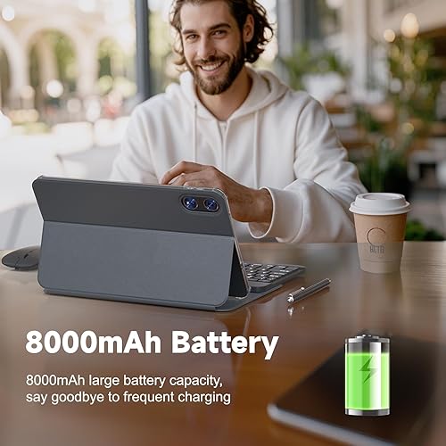 Miniatura 6 de Kit de tableta con funda protectora+cargador rápido+teclado+mouse, Android 15.0 1200*2000 pantalla táctil de 12 pulgadas, CPU Octa-core T615, RAM