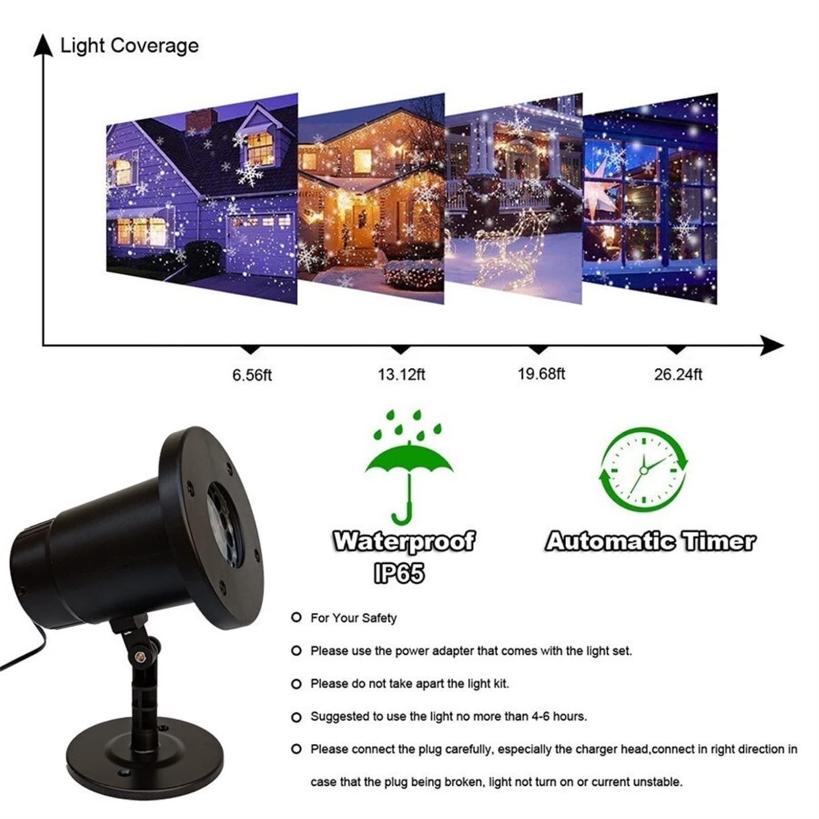 Weihnachten Schneeflocke Projektor Lichter Outdoor LED Schneefall Projektor Lichter Outdoor Party Hochzeit Schnee Fallende Landschaft Projektion Licht Lampen