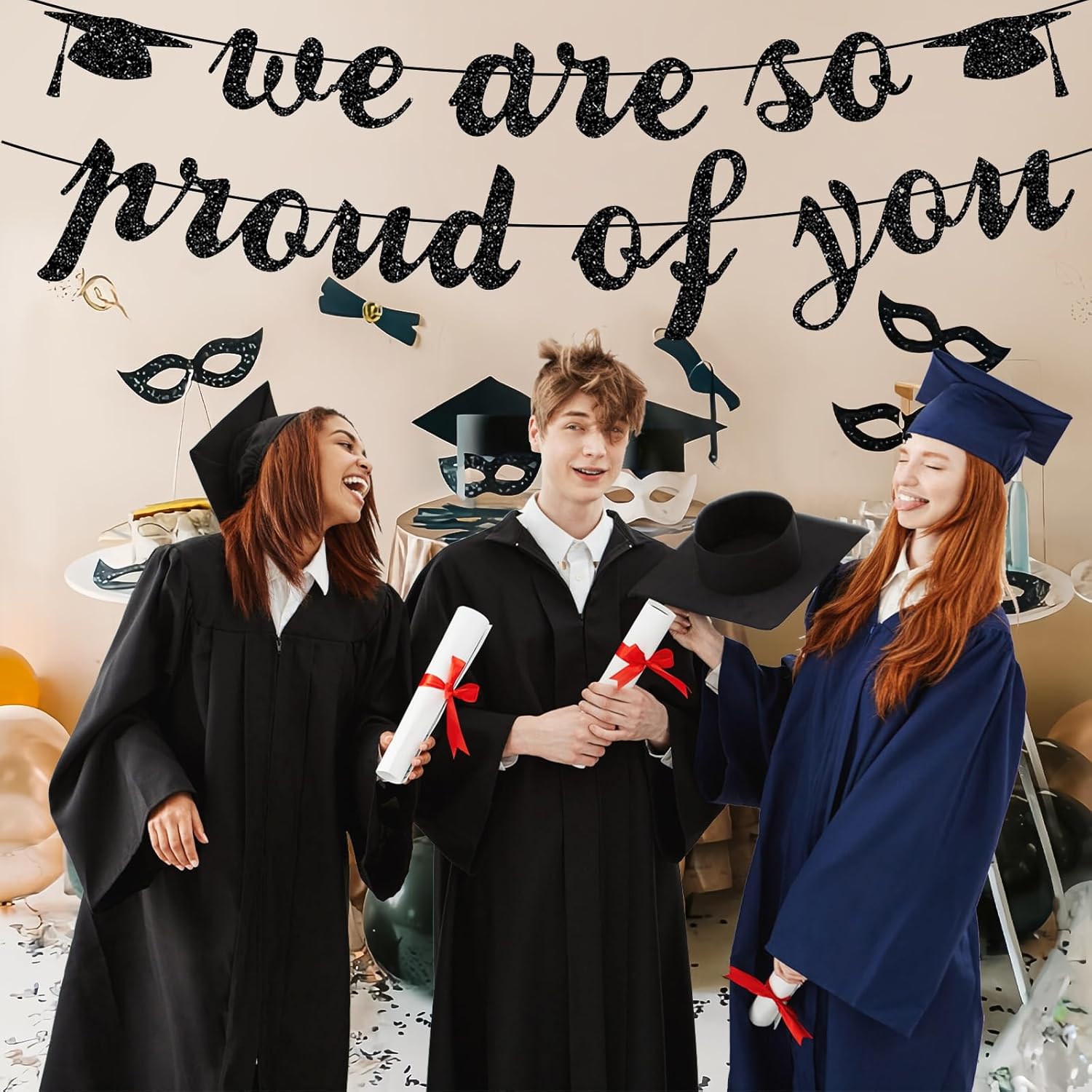 MEMOVAN 2026 Graduation Banners Party Decorations Glitter We are So Proud of You Graduation Banners Garland Black Class of 2026Congratulations Party Banner for High School College Graduation Decor - Image 5