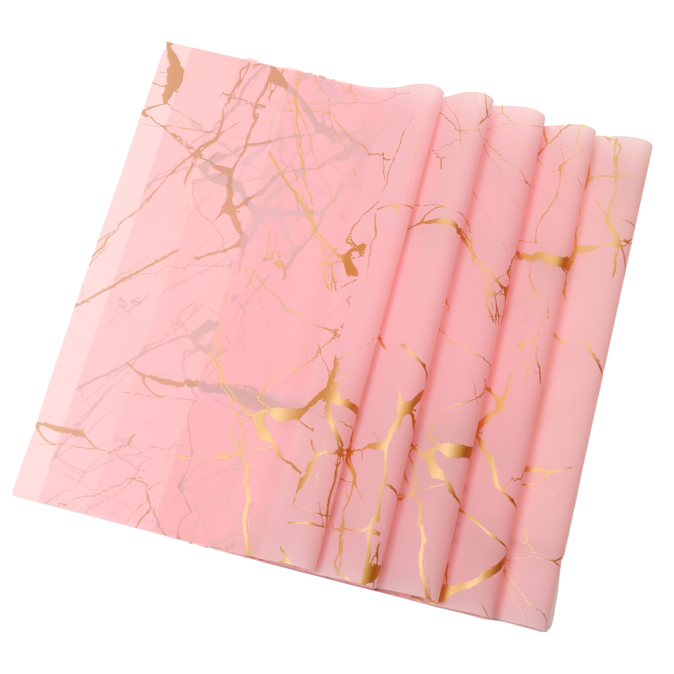 Red Dot Gift® Pack of 20 Sheets Gift Wrapping Paper 57x57cm,Waterproof Flower Bouquet Wrapping Paper Used for DIY Crafts,Floral Wrapping Paper,Wrapping Paper for Flower Bouquet (Marble-Pink)