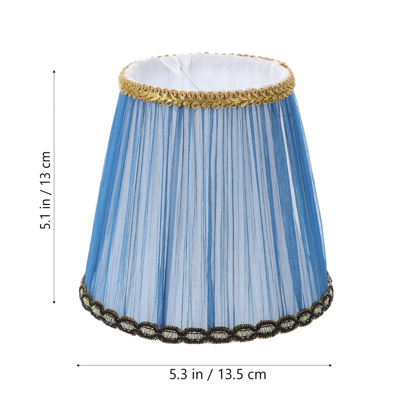 ARTIBETTER Blue Pleated Lampshade Elegant Fabric Ceiling Light Cover Easy to Install