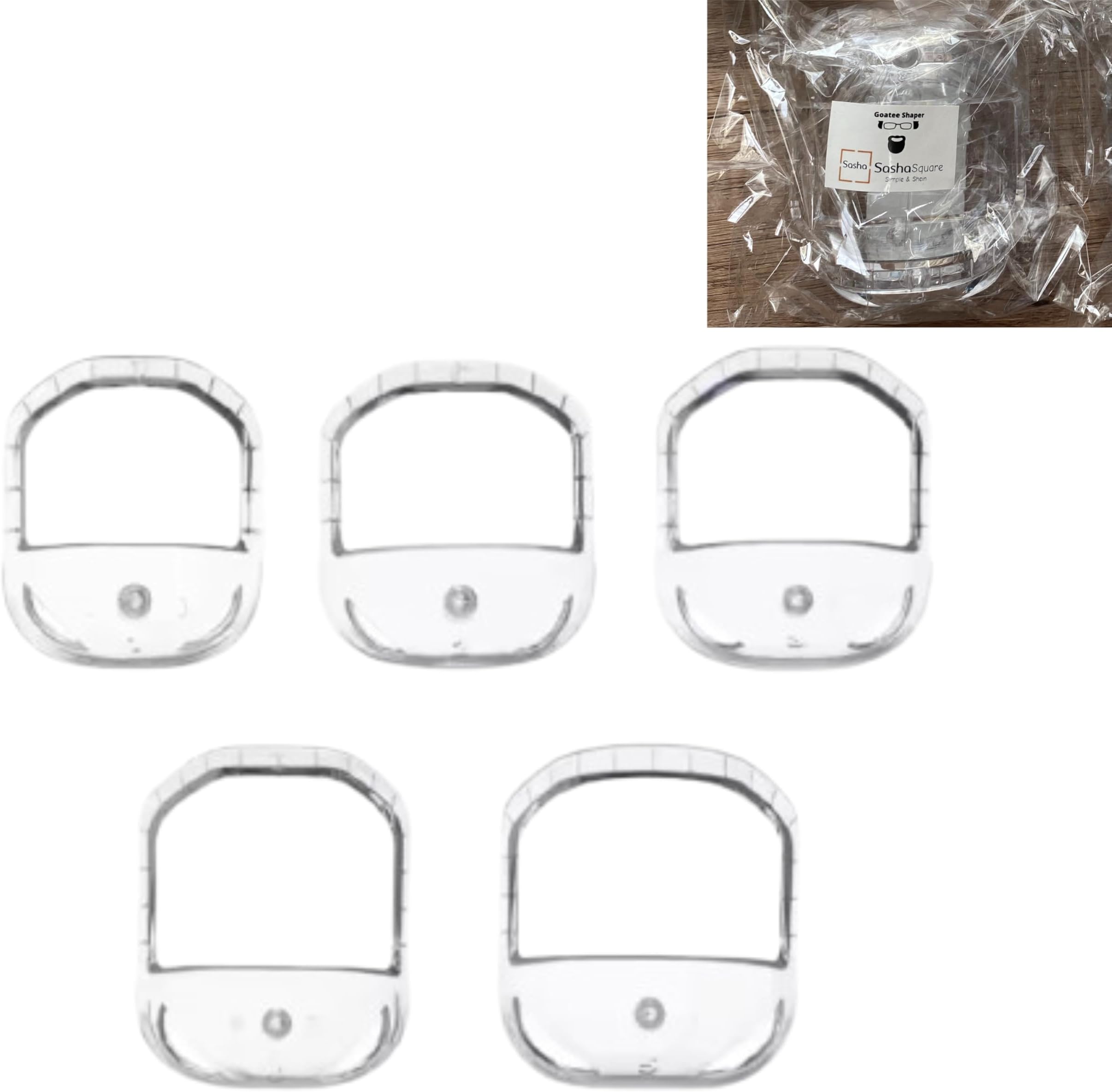 Goatee Beard Shaper Template for Men, Goatee & Beard Trimming Shaving Kit, Saves Time (Goatee Shaper Transparent)