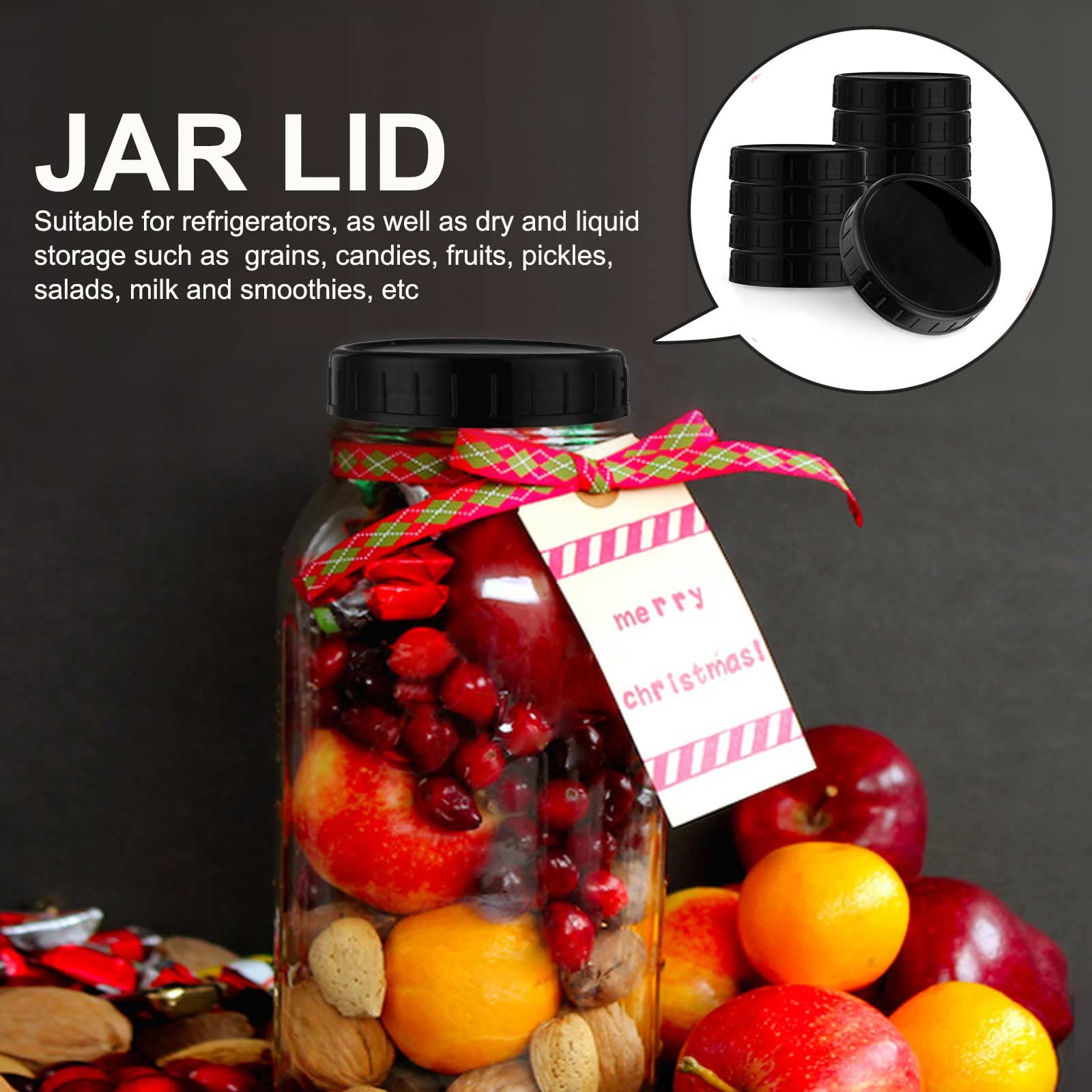 Tnfeeon Mason Jar-Deksels met Brede Opening, Siliconen
