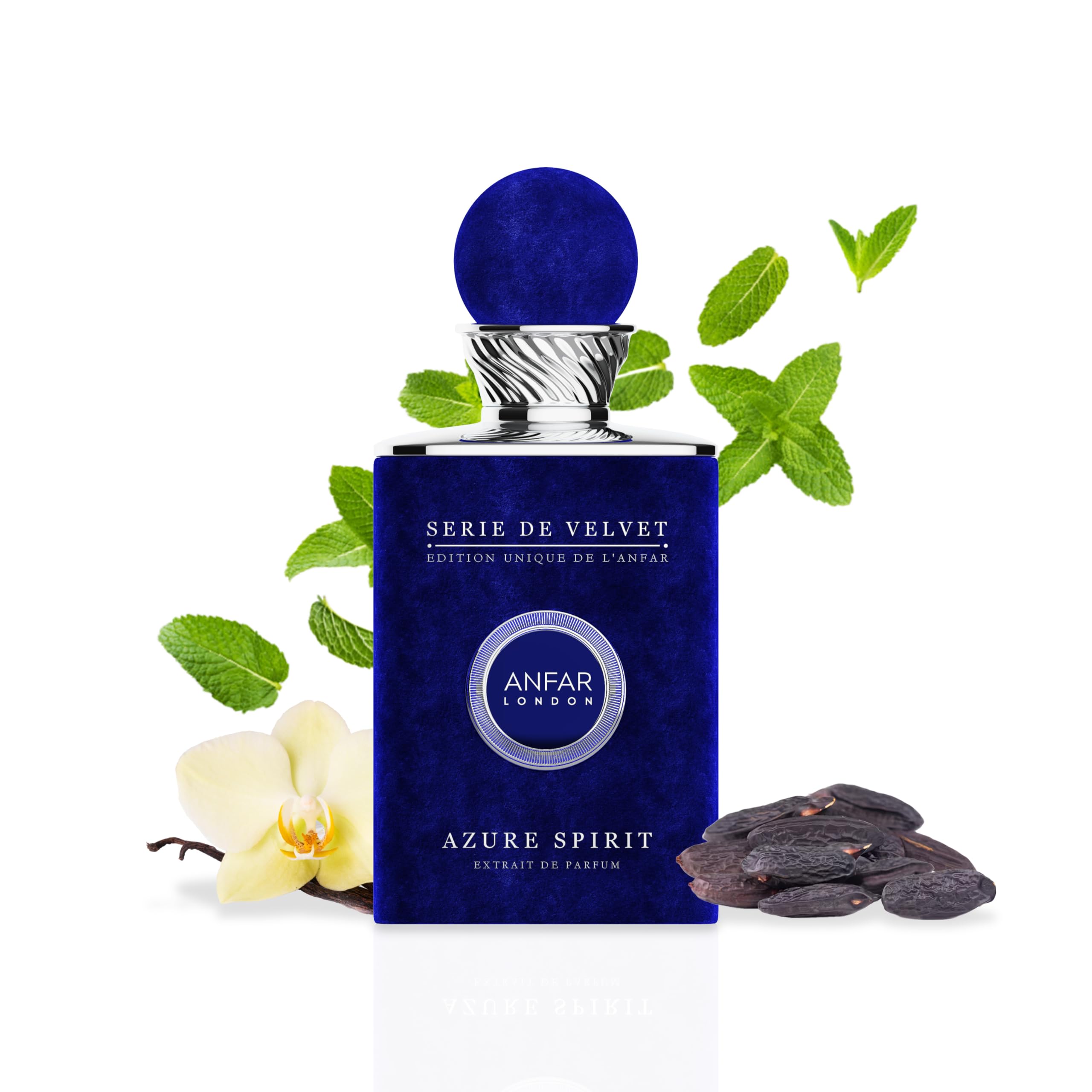 AZURE SPIRIT Extrait de Parfum Pour HOMME, Notes: Mint, Green Apple, Lemon, Tonka Bean, Ambroxan,FOR MEN,100ML