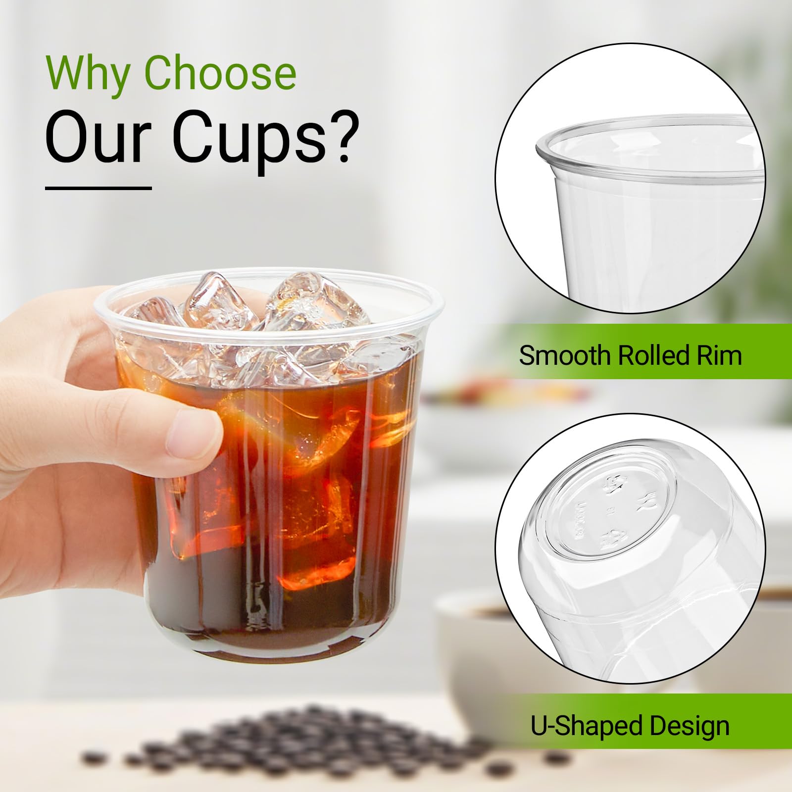 50 Pcs Round Bottom Plastic Cups, 12 oz Disposable Stemless Wine Glasses — Amazon image 3