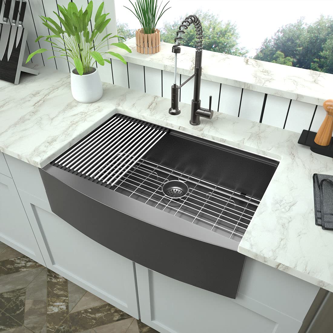 Buy 33 Black Farmhouse Sink Mocoloo 33 x 22 inches Apron Front