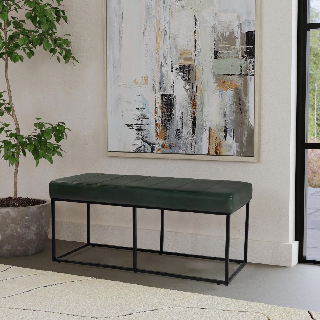 Amazon.com - HomePop Theodore Decorative Bench with Metal Base