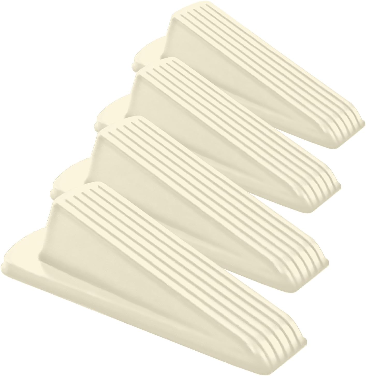 Door Stoppers for Bottom of Door, Rubber Door Stop Wedge (4 Pack, White)