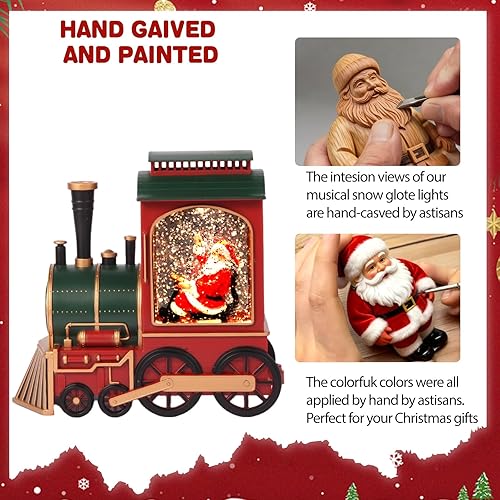 Miniatura 45 de Globo de nieve de muñeco de nieve de Navidad, linterna musical de muñeco de nieve con temporizador de 6 horas forrado por USB, funciona