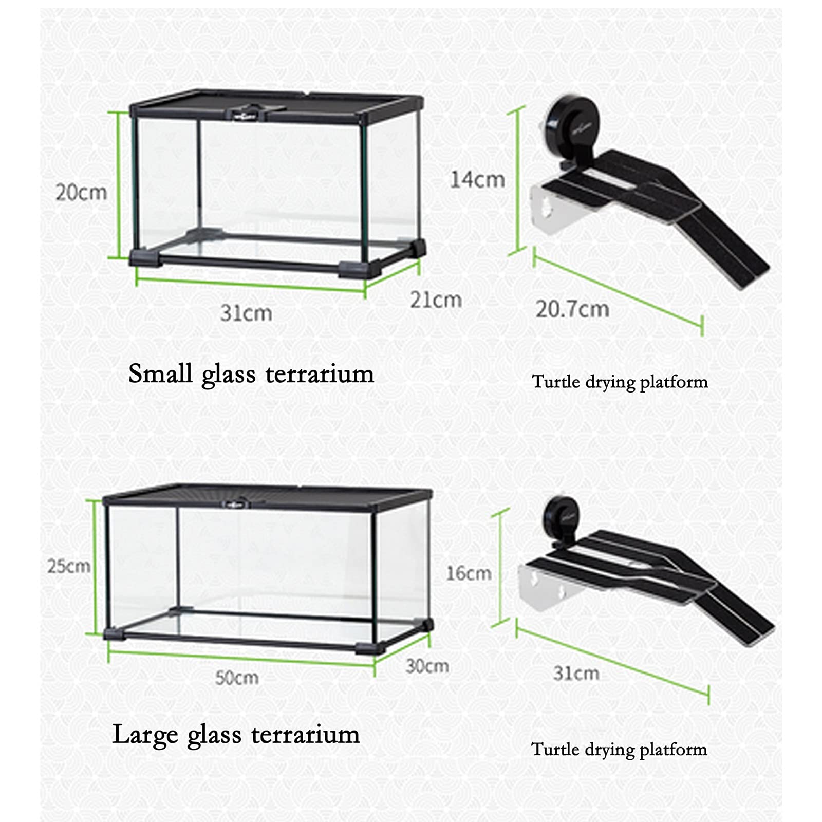 Serbatoio di tartaruga Tartaruga Tarcoise Terrazza Anfibio Ecologico Serbatoio Ecologico Glass Blank Turtle Terrario Villa Brasiliana Tartaruga Brasiliana Tartaruga acquatica Soggiorno Piccolo per Int