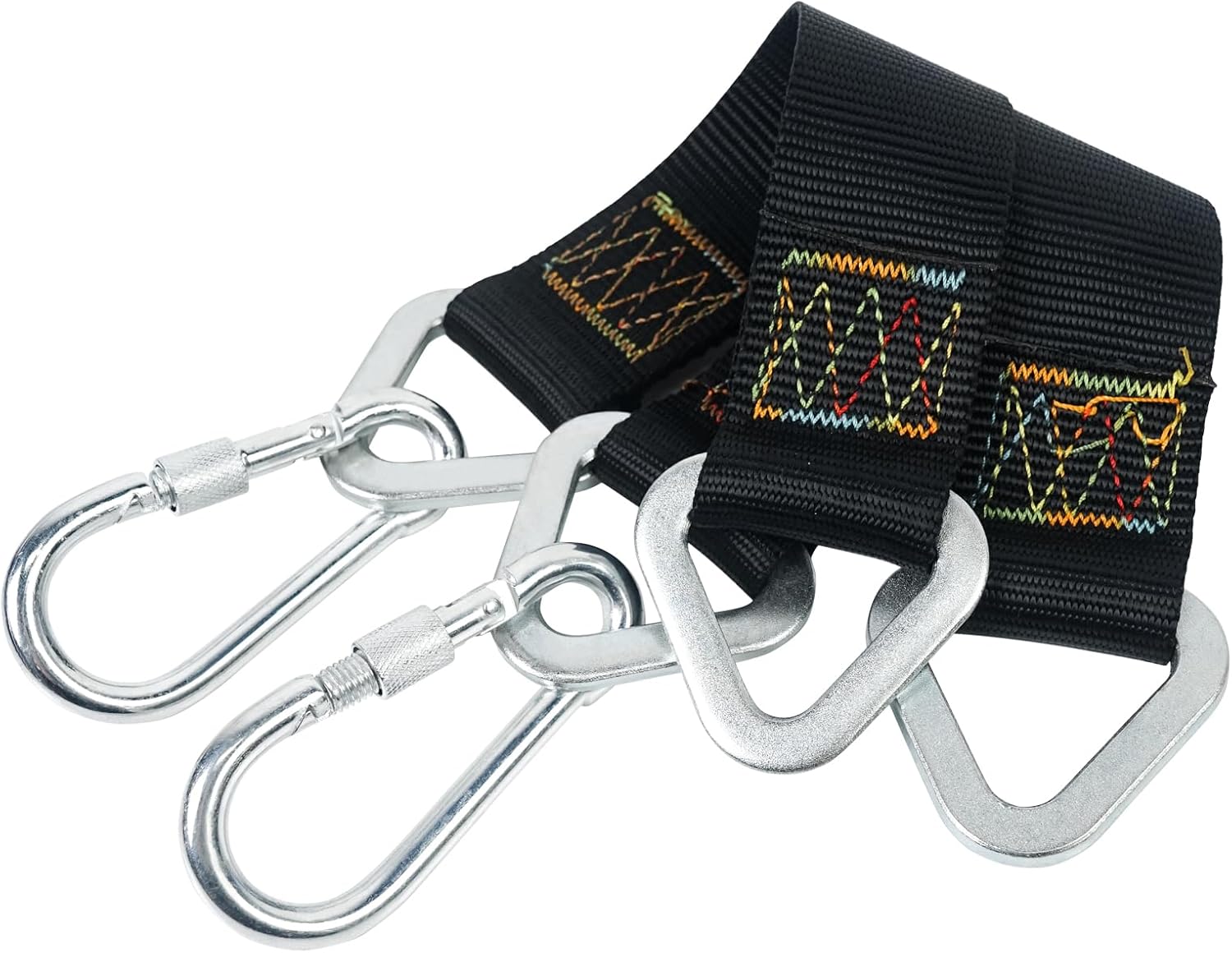 Aoneky 9.84inch 2-Pack Hammock Tree Straps, Heavy Duty Hanging Kit, Swing, Hammock Suspension Straps (Black) - Image 5